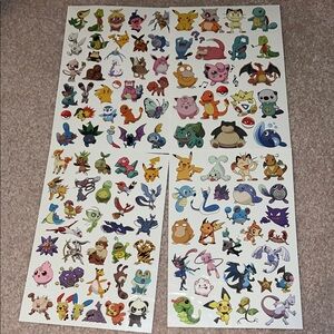 NIB 4 sheets Pokémon character tattoos